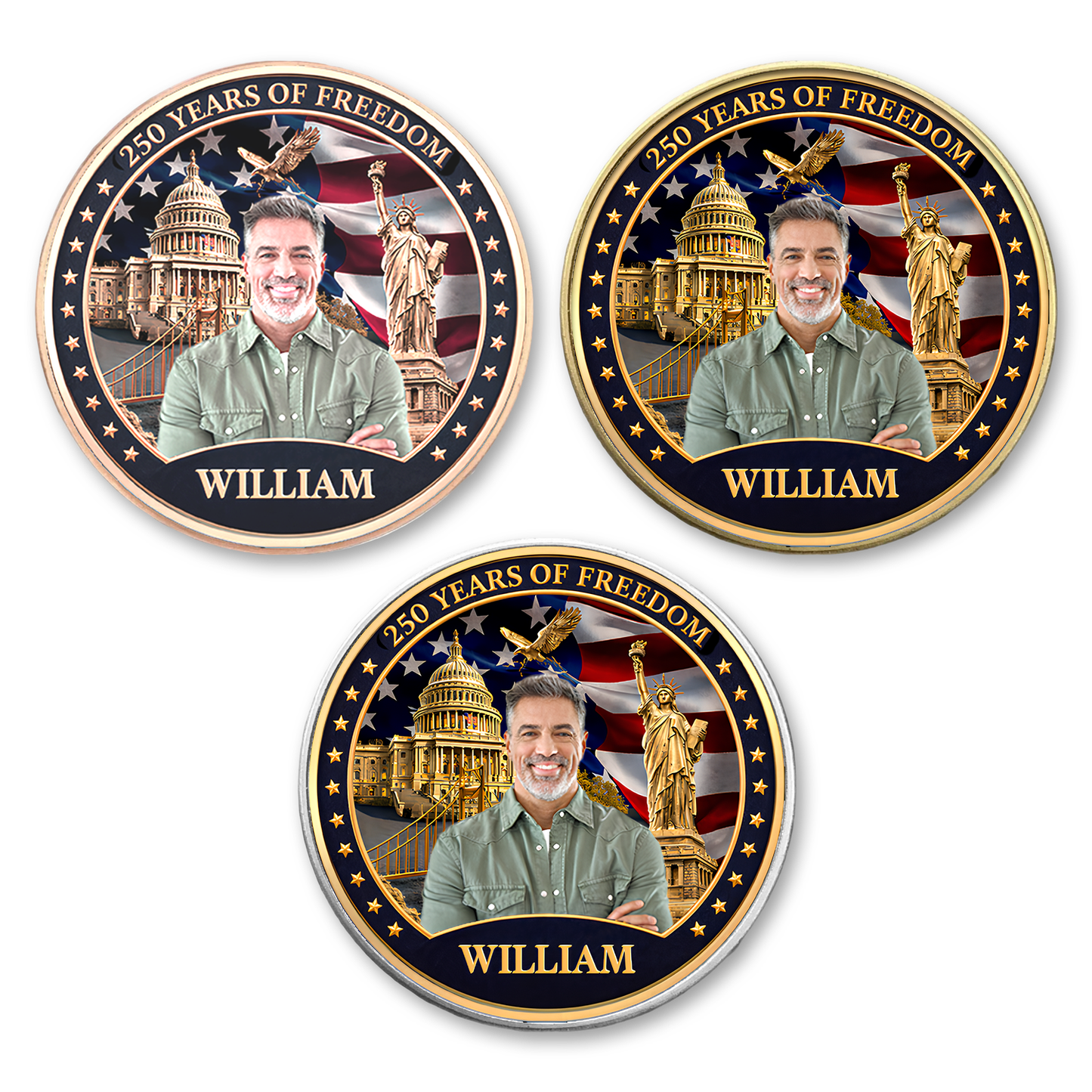 USA 250 Years Of Freedom Commemorative Coin | Patriotic Celebration 4th Of July Coin