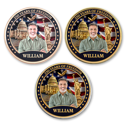 USA 250 Years Of Freedom Commemorative Coin | Patriotic Celebration 4th Of July Coin