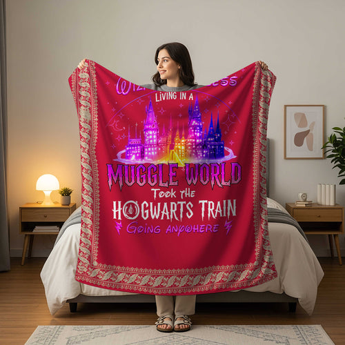 Hogwarts Houses Premium Sheepskin Blanket | Harry Potter x Disney - Wizard Princess
