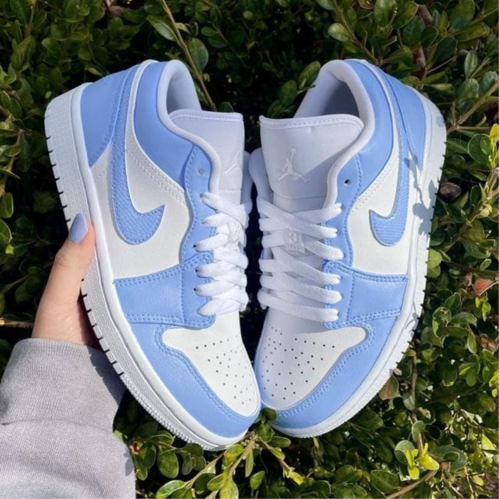 Blue Smooth Low Custom Air Jordan 1