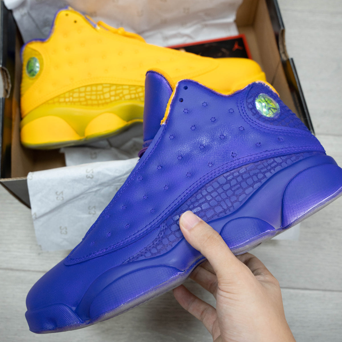 Purple Yellow Custom Air Jorden 13