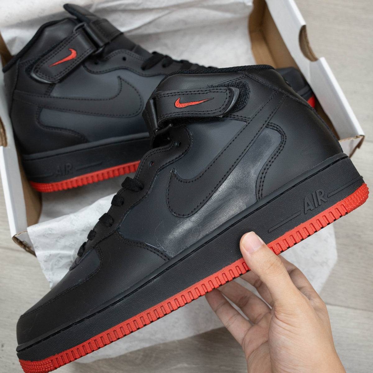 Two-color Red Black Custom Air Force 1