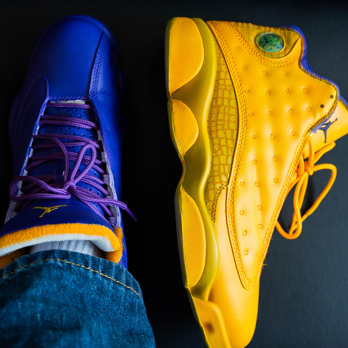 Sunny Yellow Purple Custom Air Jordan 13