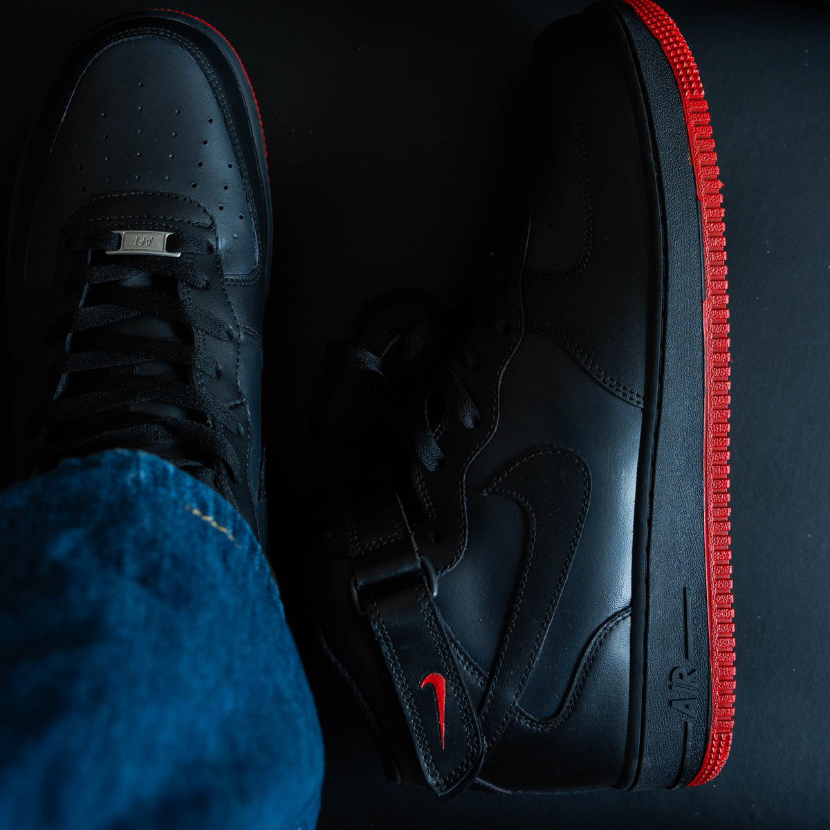 Lava Black Red Custom Air Force 1