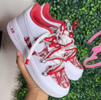 Hand Painted Red Custom Air Force 1 Sneakers