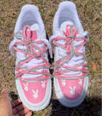 Hand Painted Pink Rhinestone Custom Air Force 1 Sneakers
