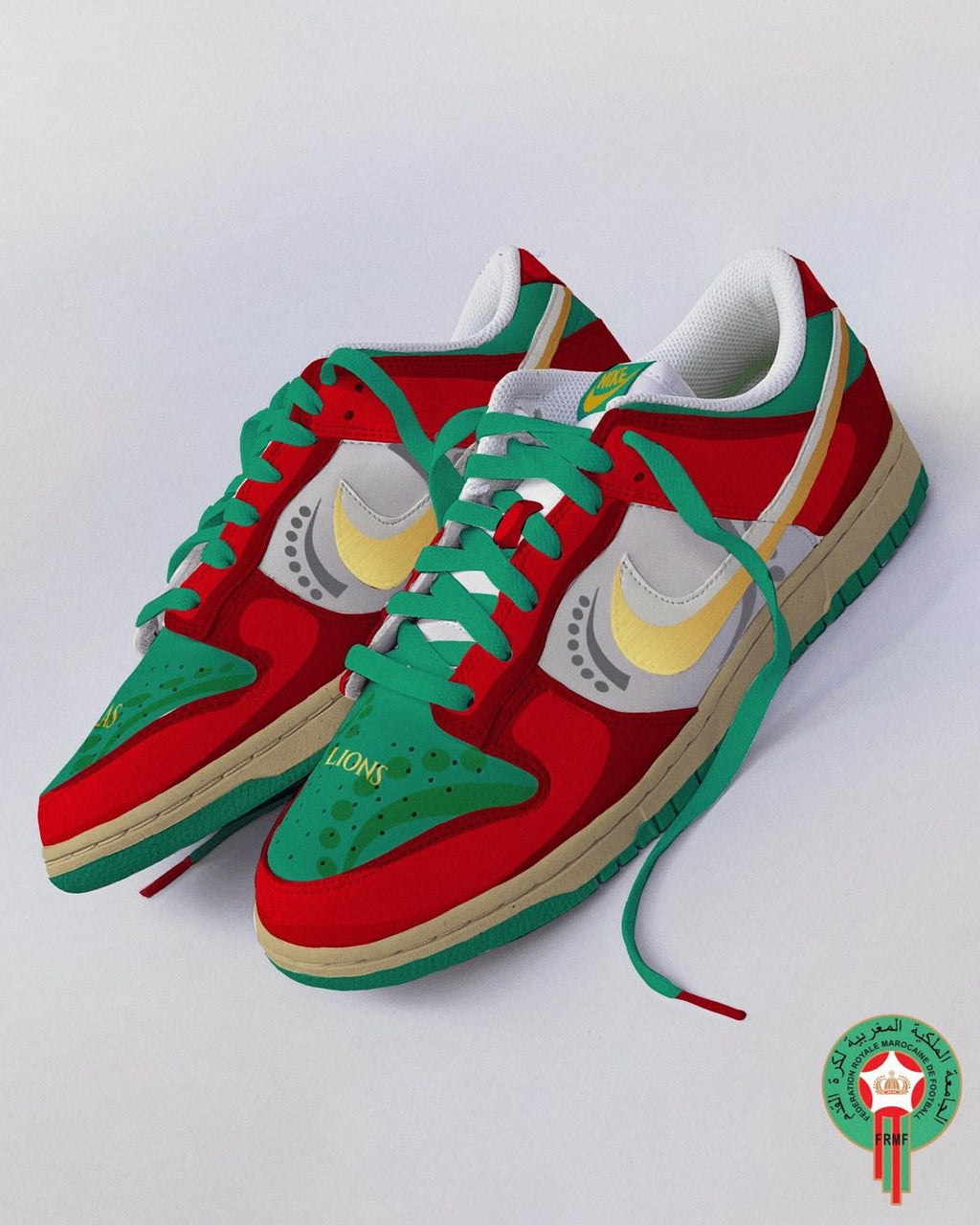 Blue Gold Green Red Custom Air Force 1