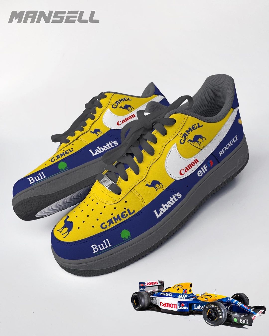 Car Color Blue Yellow Red Custom Air Force 1