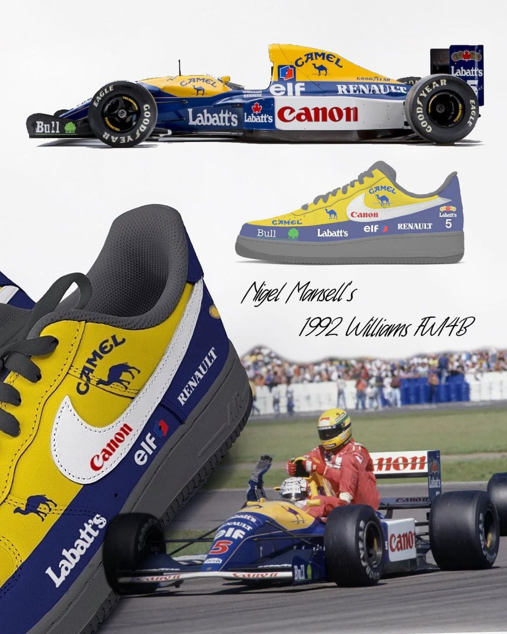 Car Color Blue Yellow Red Custom Air Force 1