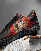 Basketball Star Rose  Black Red Custom Air Force 1