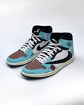 Navy Blue Brown Black Reverse Logo Custom Air Jordan 1