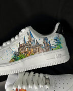 Cartoon Castle Phoenix Orange Black Green Custom Air Force 1