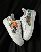 Cartoon Castle Phoenix Orange Black Green Custom Air Force 1