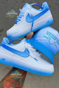 Hand Painted Blue Ombre Custom Air Force 1 Sneakers