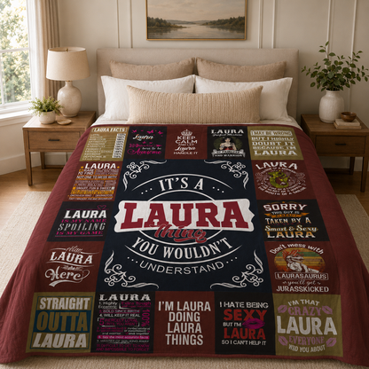 Laura Premium Sheepskin Blanket - Personalized Custom Name Gift