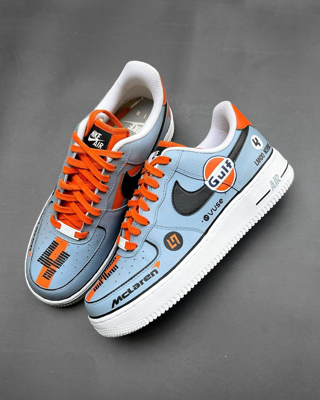 Car Color Blue Orange Black Custom Air Force 1