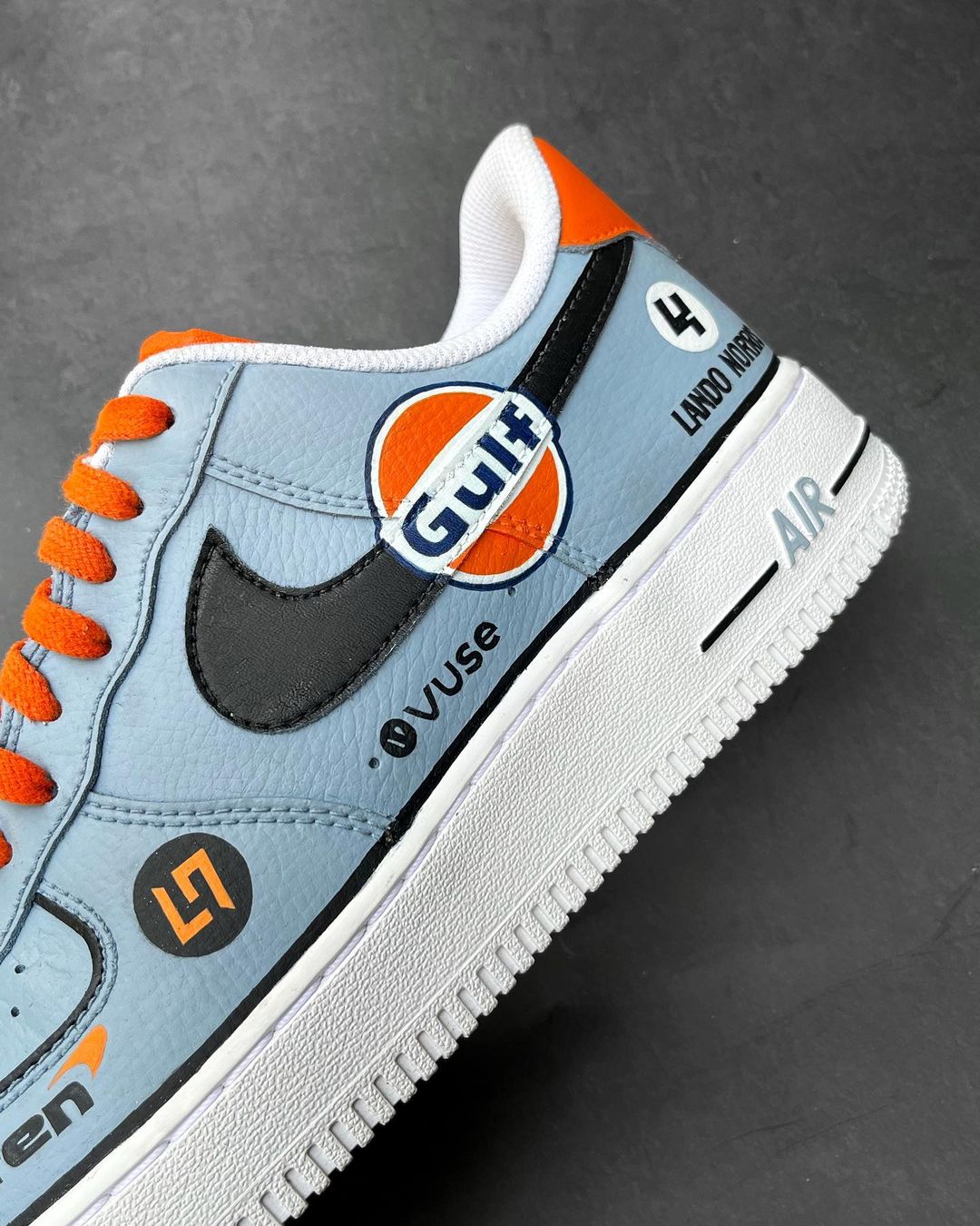 Car Color Blue Orange Black Custom Air Force 1
