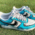 Blue Cartoon Drip Custom Air Force 1