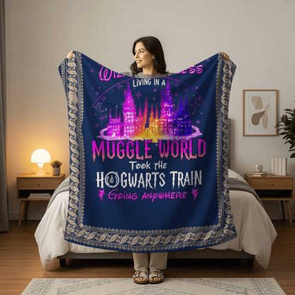 Hogwarts Houses Premium Sheepskin Blanket | Harry Potter x Disney - Wizard Princess