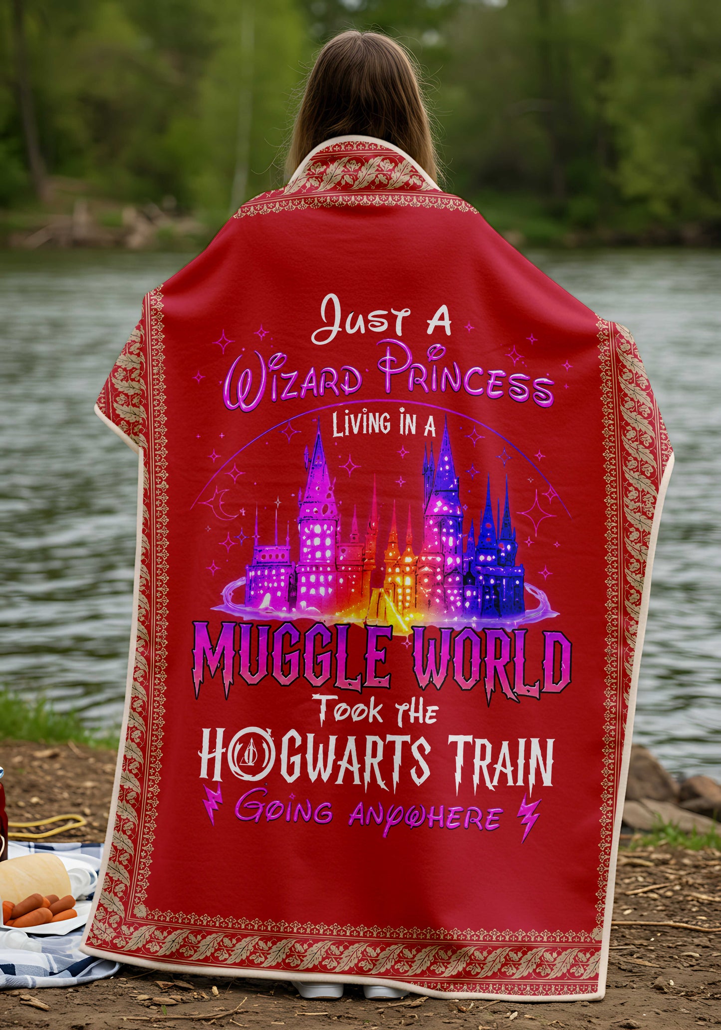 Hogwarts Houses Premium Sheepskin Blanket | Harry Potter x Disney - Wizard Princess