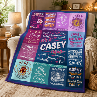 Casey Premium Sheepskin Blanket - Personalized “It’s A Casey Thing” Gift