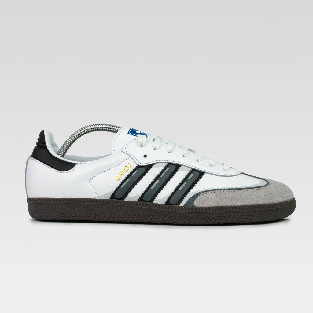 Vintage Black White Gray Custom Adidas Samba