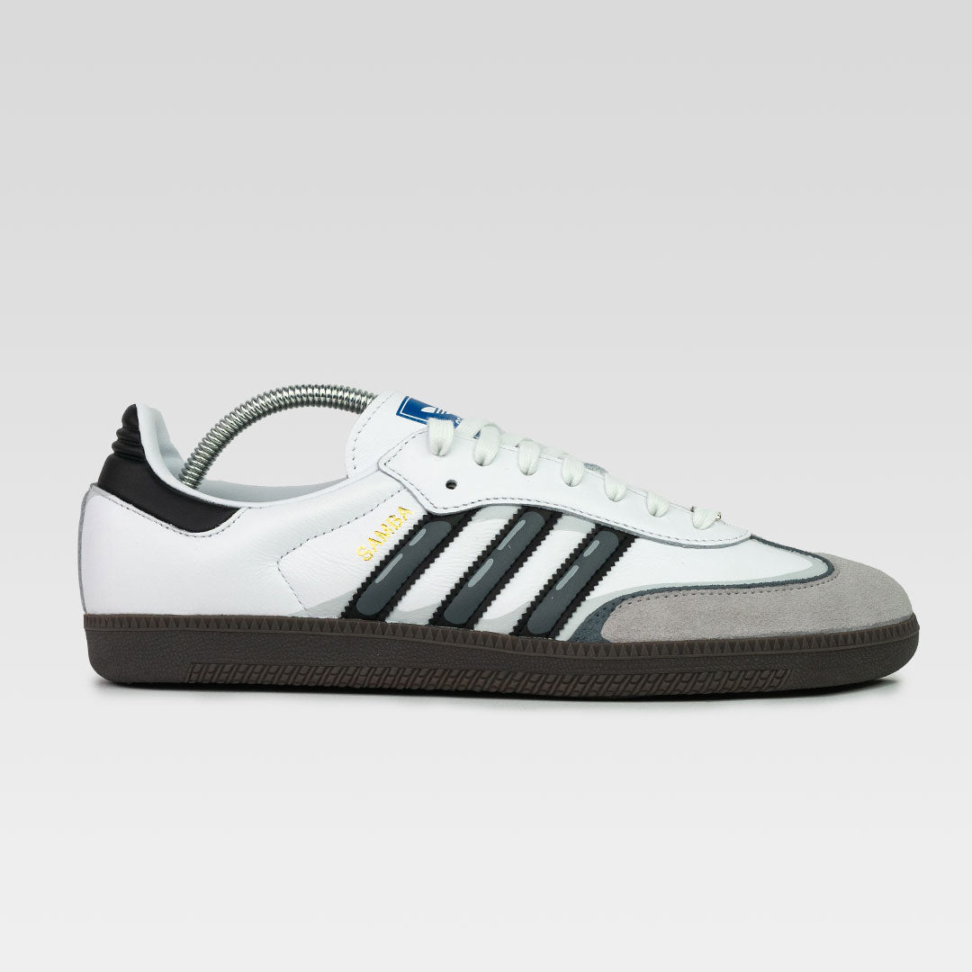 Vintage Black White Gray Custom Adidas Samba