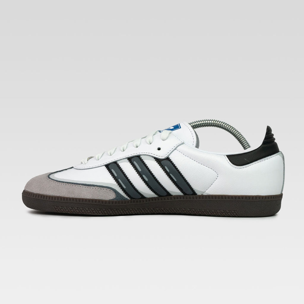 Vintage Black White Gray Custom Adidas Samba