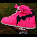 Hand Painted Hot Pink Drip Custom Air Force 1 Sneakers