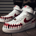 White Red Fangs Dripping Custom Nike Air Force 1