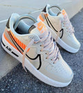 Hand Painted Custom Air Force 1 Orange Sneakers