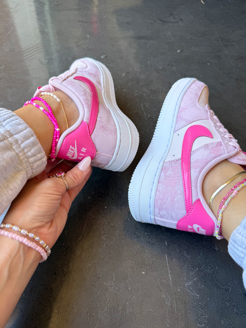 Hand Painted Pink Custom Air Force 1 Sneakers