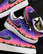 Night Star Building Purple Pink gradient Custom Air Force 1