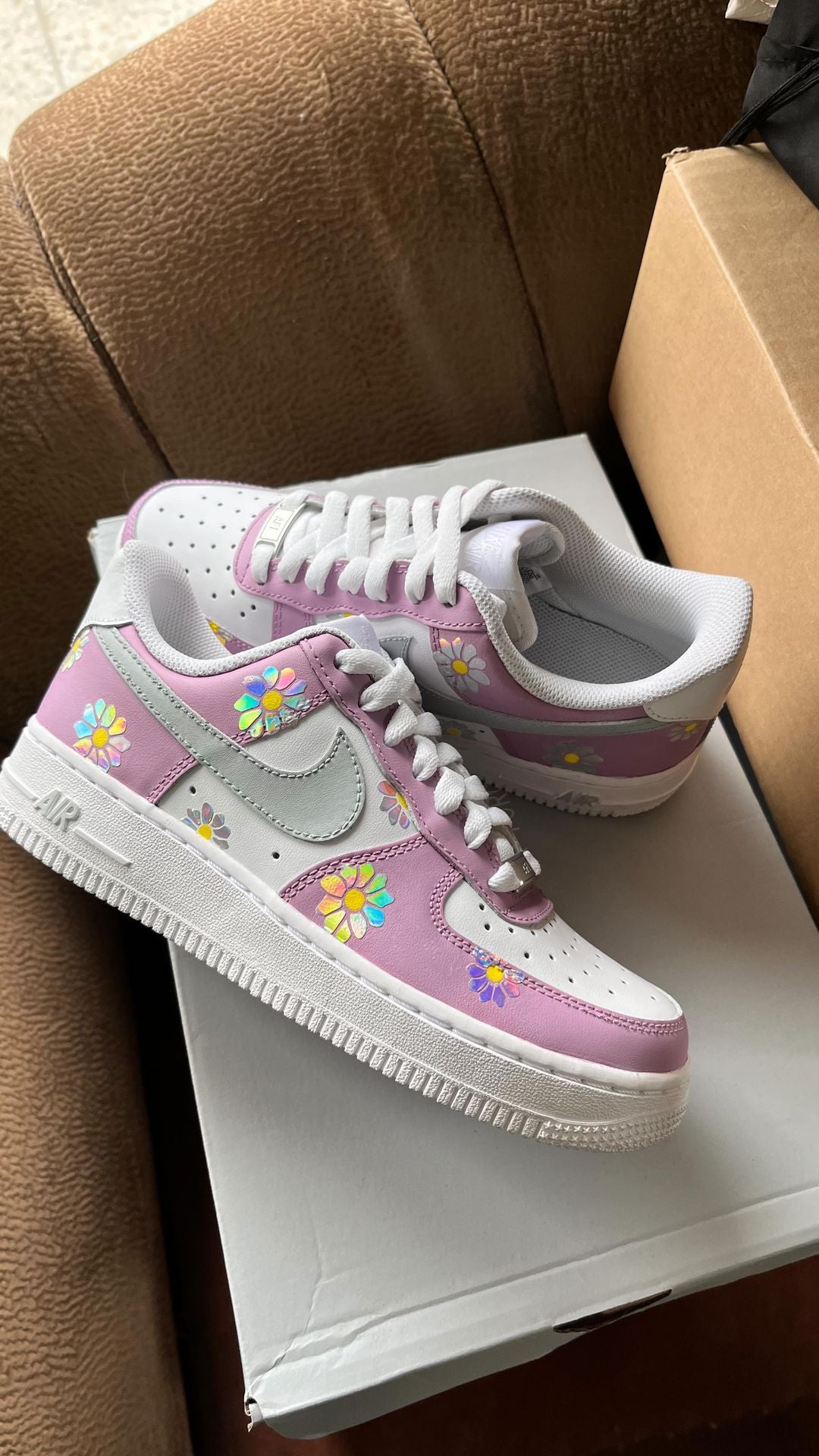Purple Gray Petal-like Sequins Custom Air Force 1