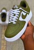 Hand Painted Olive Green Custom Air Force 1 Sneakers