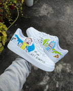Cartoon Role Blue Green Font Custom Air Force 1