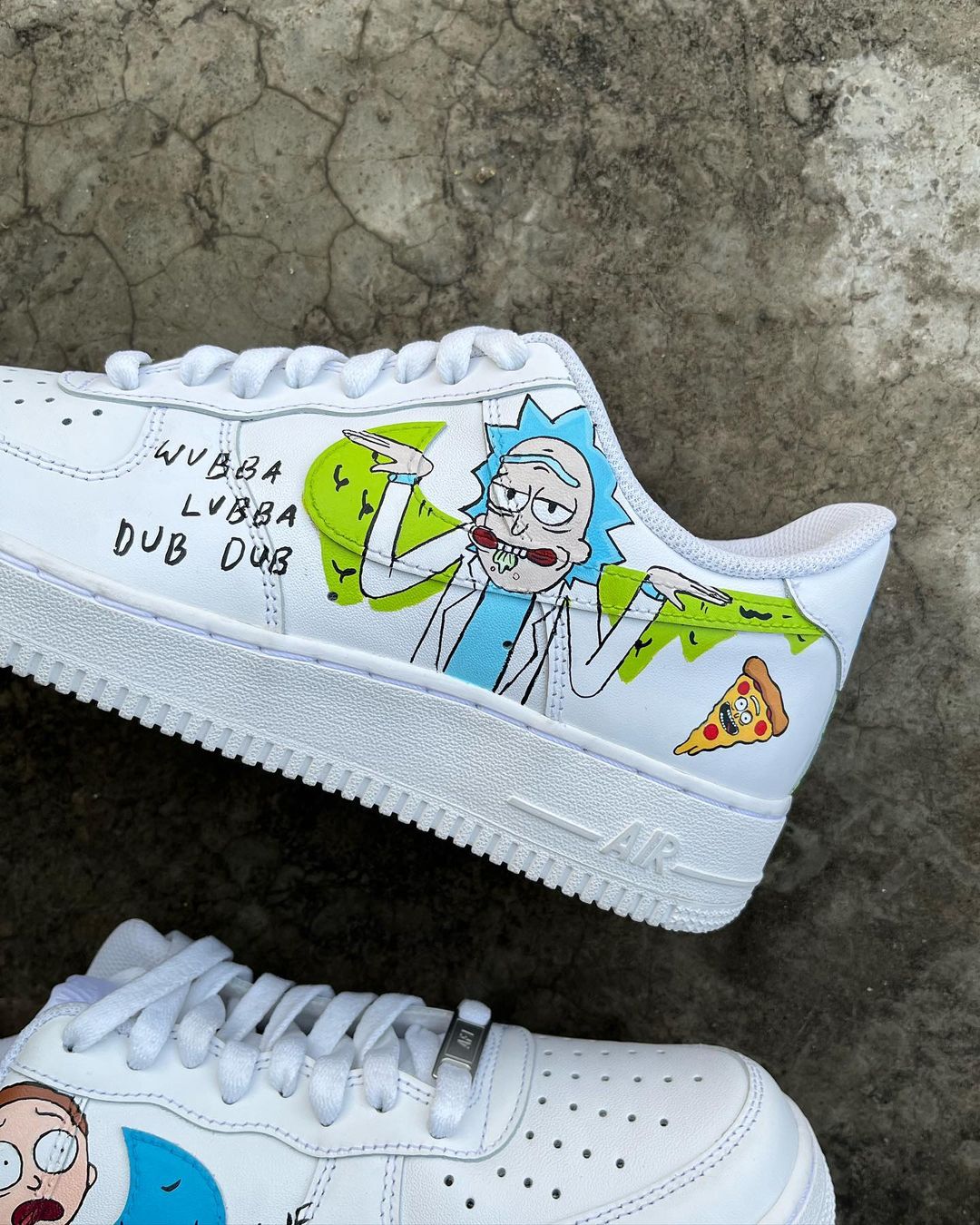 Cartoon Role Blue Green Font Custom Air Force 1