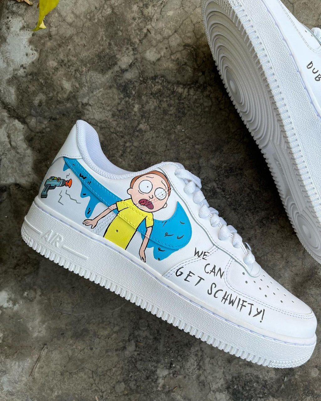Cartoon Role Blue Green Font Custom Air Force 1