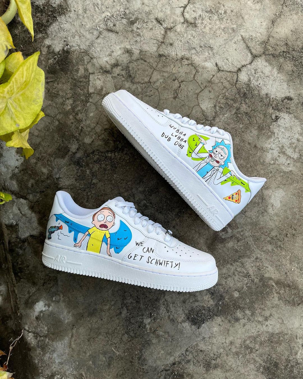 Cartoon Role Blue Green Font Custom Air Force 1