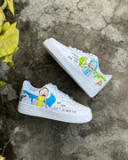 Cartoon Role Blue Green Font Custom Air Force 1