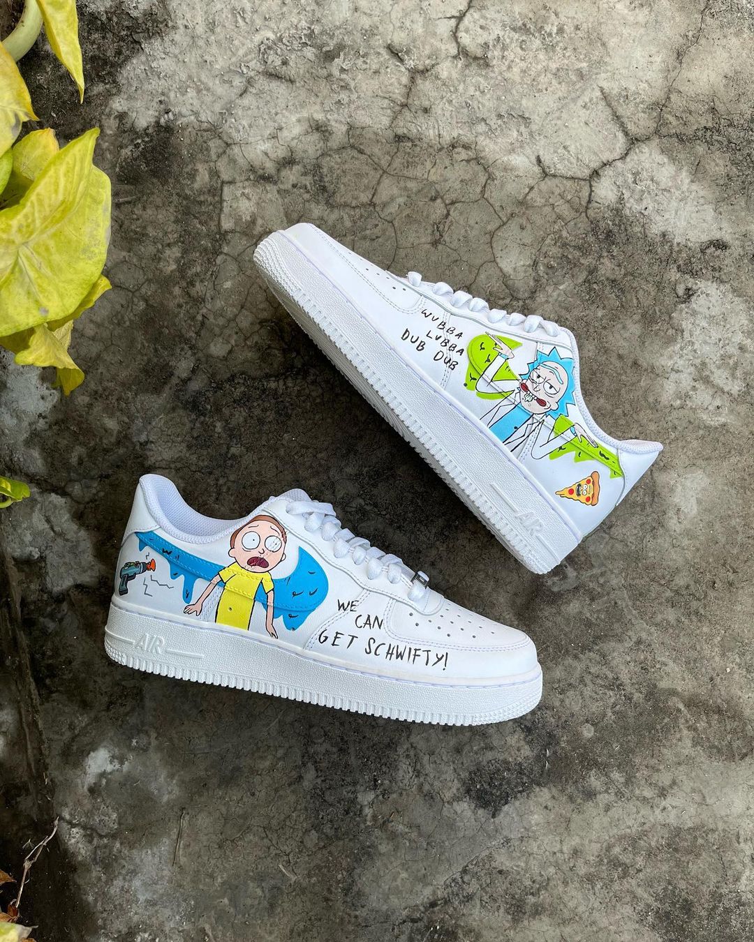 Cartoon Role Blue Green Font Custom Air Force 1