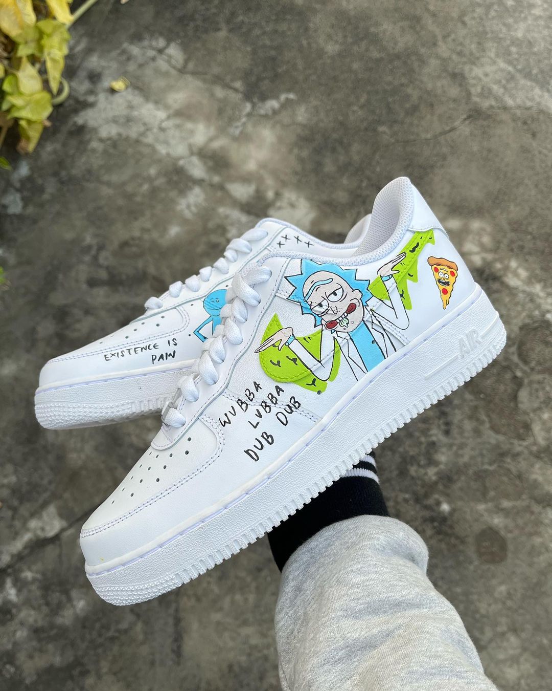 Cartoon Role Blue Green Font Custom Air Force 1
