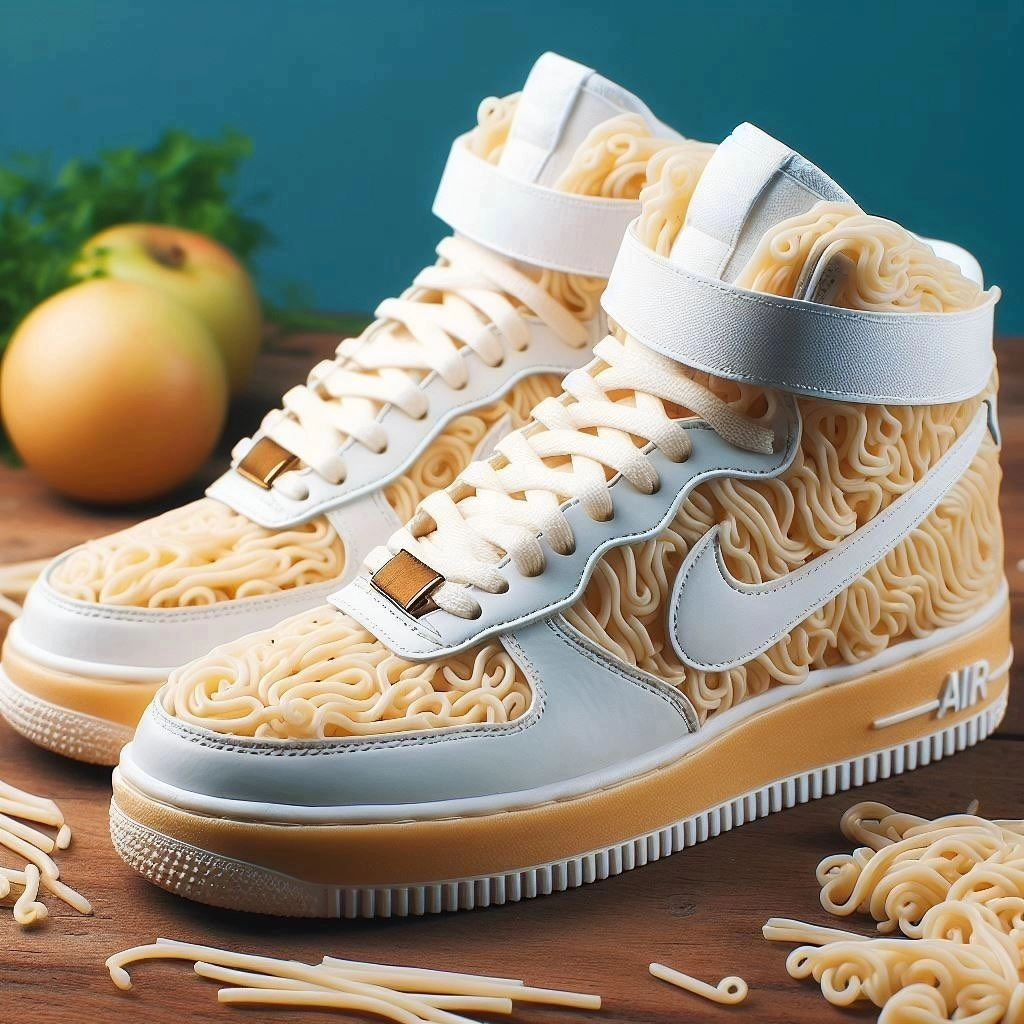 Yellow Noodle Sticker Custom Nike Air Jordan 1