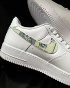 Millionare Money Cartoon Role Green White Custom Air Force 1