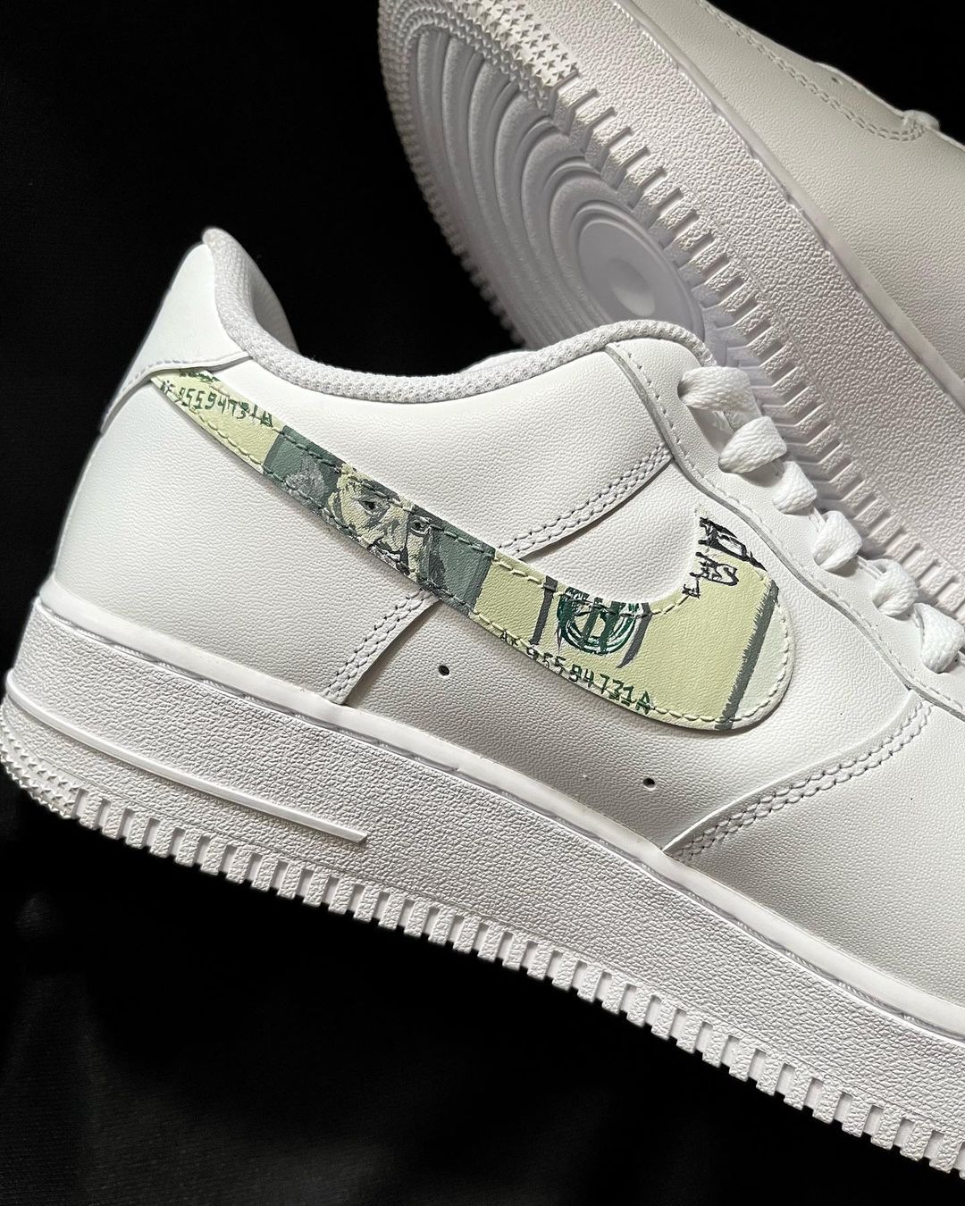 Millionare Money Cartoon Role Green White Custom Air Force 1