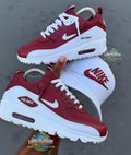Custom Hand Painted Burgundy White Air Max Sneakers