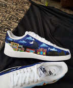 Village Moon Night Cloud Dark Light Blue Black Custom Air Force 1