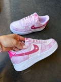 Custom Pink Rhinestone Air Force 1 Sneakers