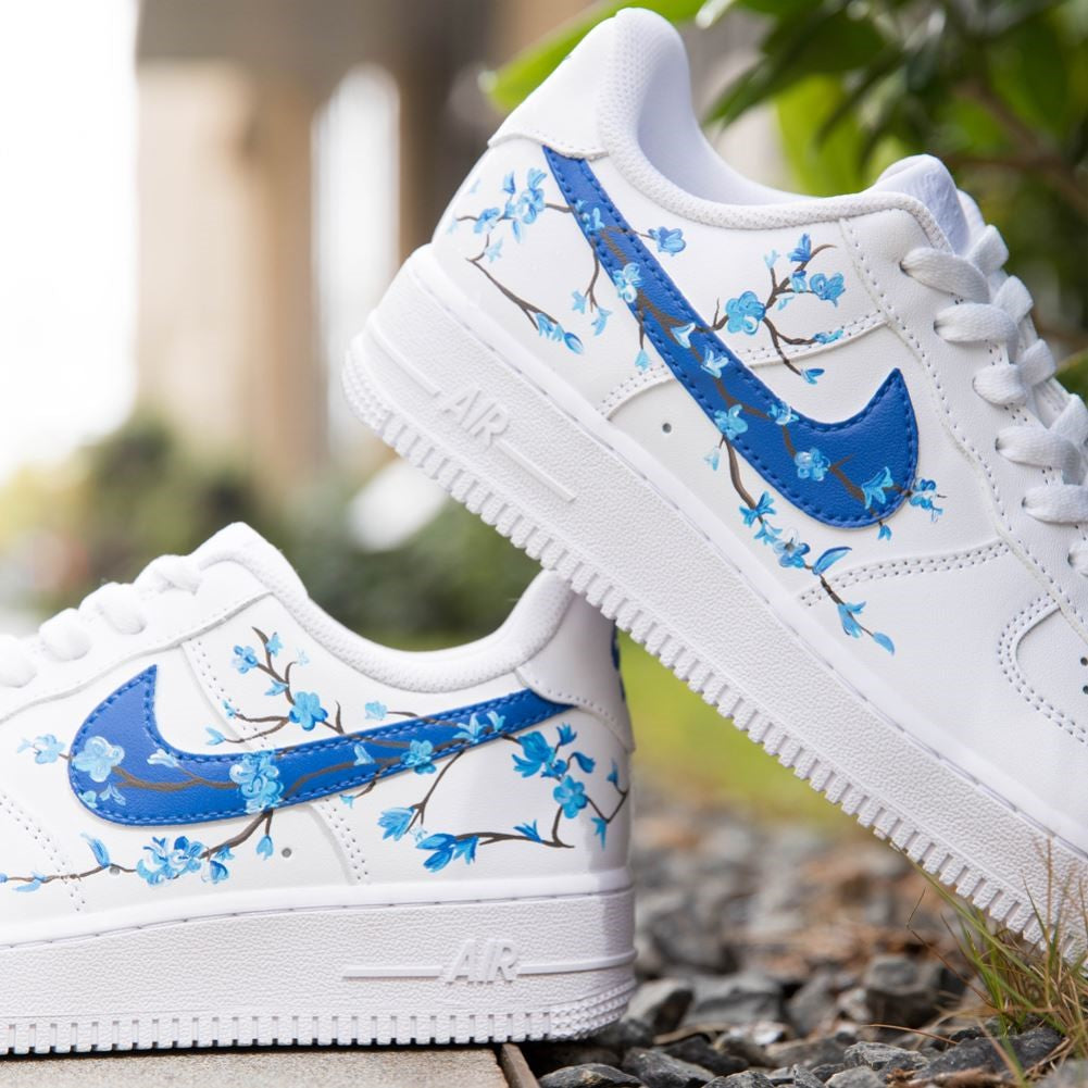 Blue Flowers Custom Air Force 1