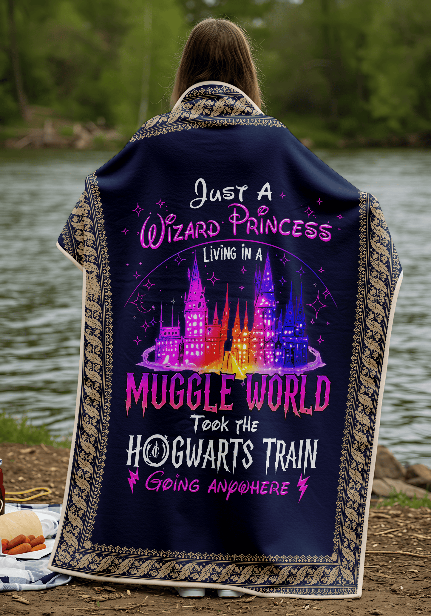 Hogwarts Houses Premium Sheepskin Blanket | Harry Potter x Disney - Wizard Princess